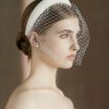 Wedding Veils | Pearl Cut Edge Single Tier Tulle Bridal Birdcage Wedding Veil Ivory – Girls