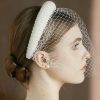 Wedding Veils | Pearl Cut Edge Single Tier Tulle Bridal Birdcage Wedding Veil Ivory – Girls