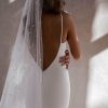 Wedding Veils | Pearl Cut Edge Single Tier Tulle Bridal Cathedral Length Wedding Veil Ivory – Girls