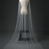 Wedding Veils | Pearl Cut Edge Single Tier Tulle Bridal Cathedral Length Wedding Veil Ivory – Girls