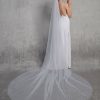 Wedding Veils | Pearl Cut Edge Single Tier Tulle Bridal Cathedral Length Wedding Veil Ivory – Girls