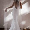 Wedding Veils | Pearl Cut Edge Single Tier Tulle Bridal Cathedral Length Wedding Veil Ivory – Girls