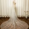 Wedding Veils | Pearl Cut Edge Single Tier Tulle Bridal Cathedral Length Wedding Veil Ivory – Girls