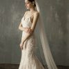 Wedding Veils | Pearl Cut Edge Single Tier Tulle Bridal Chapel Length Wedding Veil Ivory – Girls