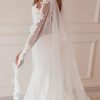 Wedding Veils | Pearl Lace Edge Single Tier Tulle Bridal Cathedral Length Wedding Veil Ivory – Girls