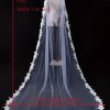 Wedding Veils | Pearl Lace Edge Single Tier Tulle Bridal Cathedral Length Wedding Veil Ivory – Girls