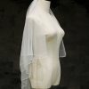 Wedding Veils | Pearl Pencil Edge Two Tier Tulle Bridal Fingertip Length Wedding Veil White – Girls