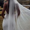 Wedding Veils | Pearl Single Tier Tulle Bridal Waltz Length Wedding Veil Ivory – Girls