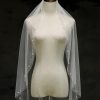 Wedding Veils | Rhinestones Pearl Trim Edge Single Tier Tulle Bridal Fingertip Length Wedding Veil White – Girls