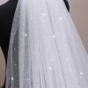 Wedding Veils | Sequin Cut Edge Single Tier Tulle Bridal Cathedral Length Wedding Veil White – Girls