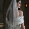 Wedding Veils | Sequin Cut Edge Single Tier Tulle Bridal Elbow Length Wedding Veil Ivory – Girls