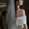 Wedding Veils | Sequin Cut Edge Single Tier Tulle Bridal Elbow Length Wedding Veil Ivory – Girls