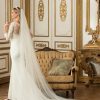 Wedding Veils | Simple Cut Edge Single Tier Tulle Bridal Cathedral Length Wedding Veil Ivory – Girls