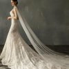 Wedding Veils | Simple Cut Edge Single Tier Tulle Bridal Cathedral Length Wedding Veil Ivory – Girls