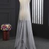 Wedding Veils | Simple Cut Edge Single Tier Tulle Bridal Chapel Length Wedding Veil Ivory – Girls