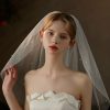 Wedding Veils | Simple Cut Edge Single Tier Tulle/Sequin Bridal Elbow Length Wedding Veil Ivory – Girls