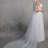 Wedding Veils | Simple Cut Edge Two Tier Tulle Bridal Cathedral Length Wedding Veil White – Girls