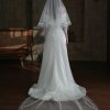 Wedding Veils | Simple Cut Edge Two Tier Tulle Bridal Cathedral Length Wedding Veil With Blusher Ivory – Girls