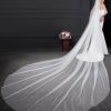 Wedding Veils | Simple Cut Edge Two Tier Tulle Bridal Cathedral Length Wedding Veil With Blusher White – Girls