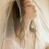 Wedding Veils | Simple Cut Edge Two Tier Tulle Bridal Shoulder Length Wedding Veil With Blusher Ivory – Girls