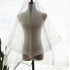 Wedding Veils | Simple Horsehair Edge Two Tier Tulle Bridal Fingertip Length Wedding Veil With Blusher White – Girls