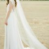 Wedding Veils | Simple Pencil Edge Single Tier Tulle Bridal Chapel Length Wedding Veil Ivory – Girls