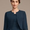 Wraps & Shawls | Chiffon 1/2 Sleeves Special Occasion Wrap Dark Navy – Girls