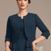 Wraps & Shawls | Chiffon 1/2 Sleeves Special Occasion Wrap Dark Navy – Girls