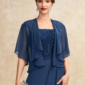 Wraps & Shawls | Chiffon 1/2 Sleeves Special Occasion Wrap Navy Blue – Girls