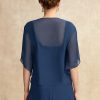 Wraps & Shawls | Chiffon 1/2 Sleeves Special Occasion Wrap Navy Blue – Girls