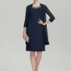 Wraps & Shawls | Chiffon 3/4 Sleeve Special Occasion Cocktail Wrap Dark Navy – Girls