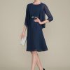 Wraps & Shawls | Chiffon 3/4 Sleeve Special Occasion Cocktail Wrap Dark Navy – Girls