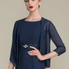 Wraps & Shawls | Chiffon 3/4 Sleeve Special Occasion Cocktail Wrap Dark Navy – Girls