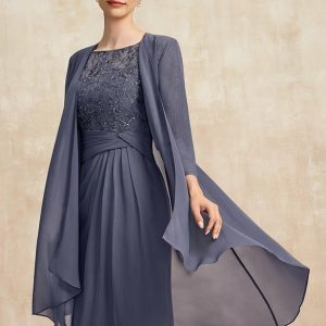 Wraps & Shawls | Chiffon 3/4 Sleeve Special Occasion Cocktail Wrap Stormy – Girls