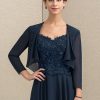 Wraps & Shawls | Chiffon 3/4 Sleeve Special Occasion Evening Wrap Dark Navy – Girls