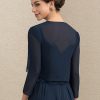 Wraps & Shawls | Chiffon 3/4 Sleeve Special Occasion Evening Wrap Dark Navy – Girls