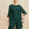 Wraps & Shawls | Chiffon 3/4 Sleeve Special Occasion Wrap Dark Green – Girls