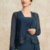 Wraps & Shawls | Chiffon Appliques Lace Long Sleeves Special Occasion Wedding Dark Navy – Girls