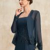 Wraps & Shawls | Chiffon Appliques Lace Long Sleeves Special Occasion Wedding Dark Navy – Girls