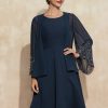 Wraps & Shawls | Chiffon Beading Long Sleeves Cocktail Special Occasion Wrap Dark Navy – Girls