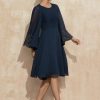 Wraps & Shawls | Chiffon Beading Long Sleeves Cocktail Special Occasion Wrap Dark Navy – Girls