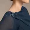 Wraps & Shawls | Chiffon Beading Special Occasion Shawl Dark Navy – Girls