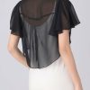 Wraps & Shawls | Chiffon Bow Short Sleeve Special Occasion Bolero Black – Girls