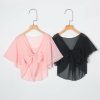 Wraps & Shawls | Chiffon Bow Short Sleeve Special Occasion Bolero Black – Girls