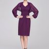 Wraps & Shawls | Chiffon Long Sleeves Special Occasion Cocktail Bolero Wrap Grape – Girls