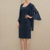 Wraps & Shawls | Chiffon Ruffles Long Sleeves Cocktail Special Occasion Wrap Dark Navy – Girls