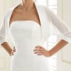 Wraps & Shawls | Chiffon Satin Wedding 3/4 Sleeve Bridal Bridesmaid Wrap Bolero White – Girls