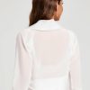 Wraps & Shawls | Chiffon Satin Wedding 3/4 Sleeve Bridal Bridesmaid Wrap Bolero White – Girls