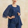 Wraps & Shawls | Chiffon Sequins Lace 3/4 Sleeve Special Occasion Wrap Navy Blue – Girls