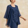 Wraps & Shawls | Chiffon Sequins Lace 3/4 Sleeve Special Occasion Wrap Navy Blue – Girls